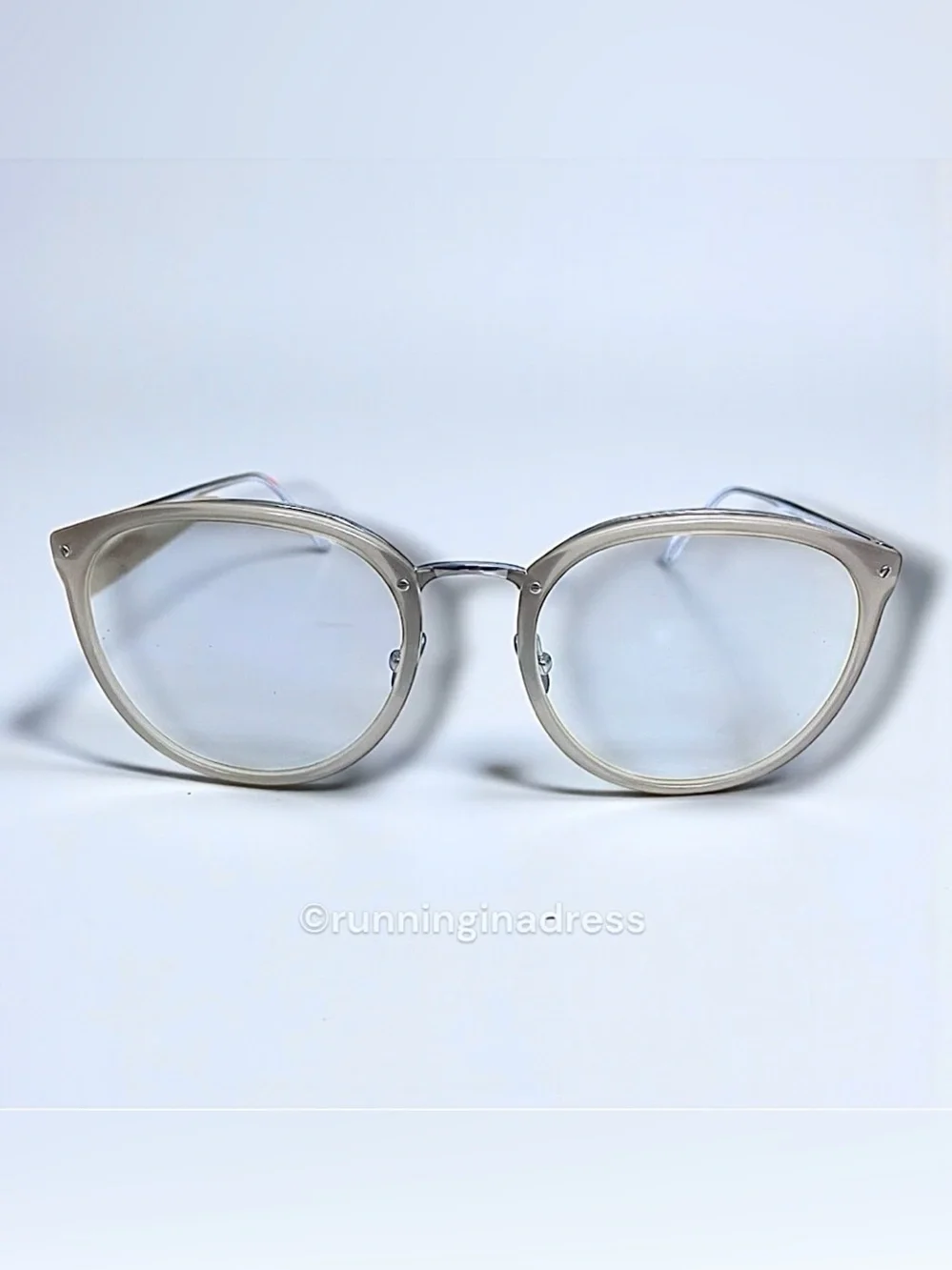 Linda Farrow Calthorpe Oval Glasses NWT LFL251 White Gold Full Boutique Box Set